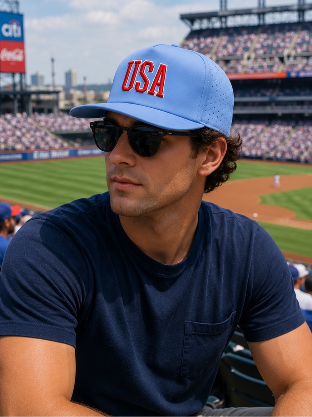 USA Cooling Vent Performance Hat | Light Blue Snapback | Father’s Day